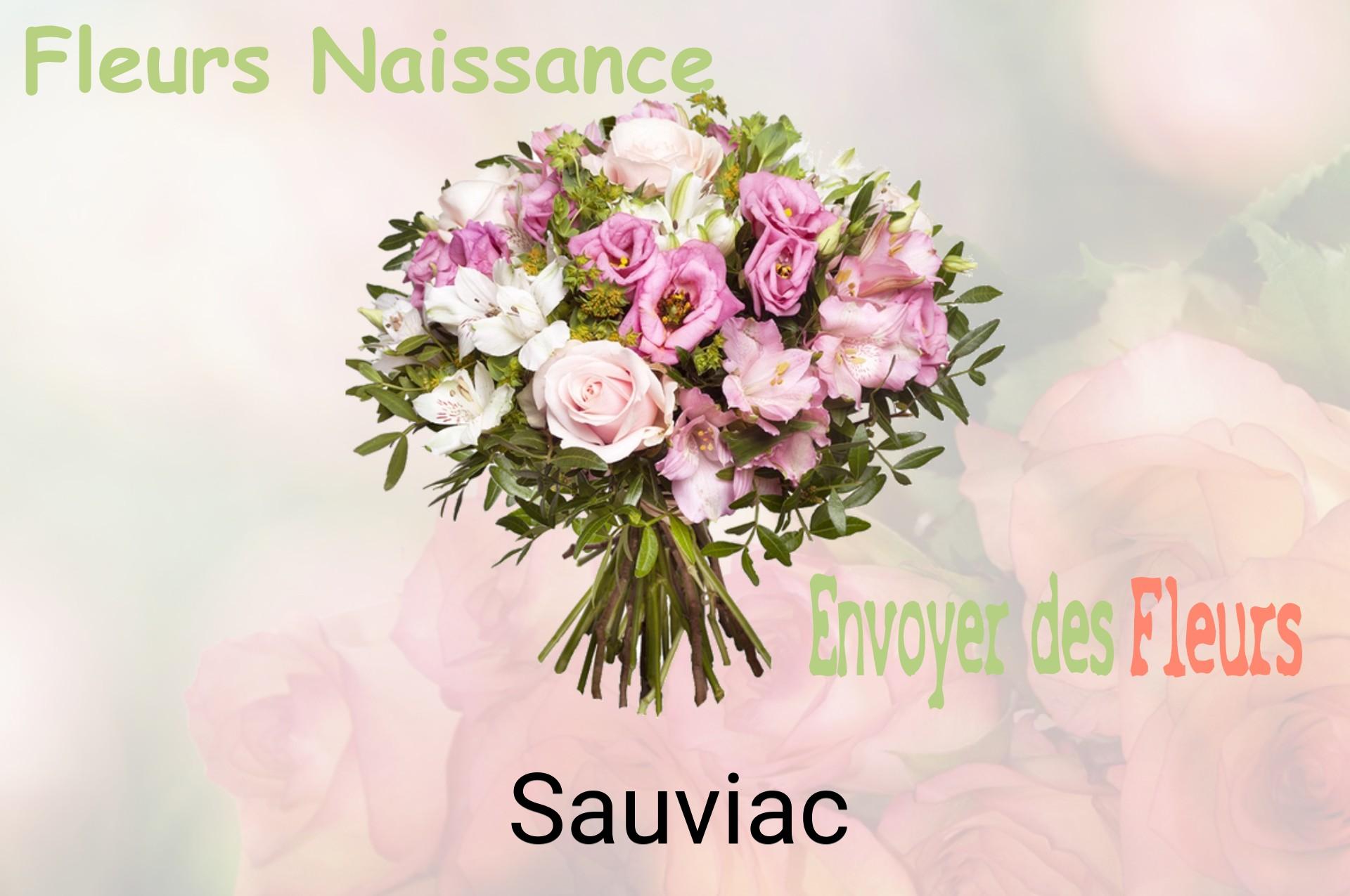 Bouquet de fleurs de naissance livré à Sauviac